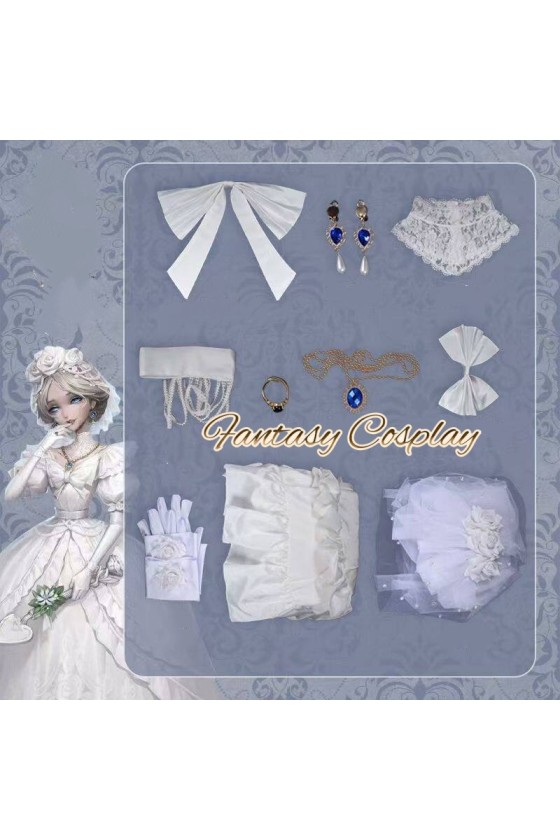 Identity V Bloody Queen Mary Promised Day White Wedding Gown Cosplay Costume